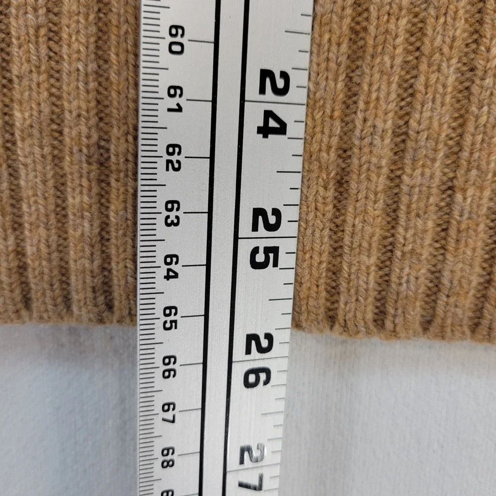 J. Crew Rugged Merino Sweater Mens Small Tan Multi Colorblock Cable Knit‎ Wool